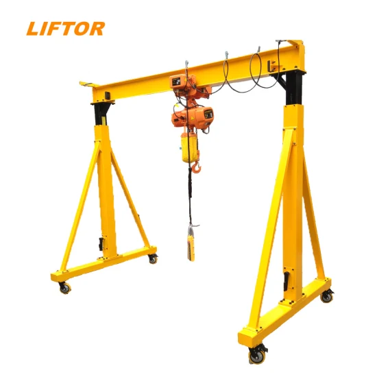 Hot Sales Liftor Cranes 0.5 1 2 3 5 10 Ton Flexible Adjustable Motorized Portable Gantry Cranes with Electric Chain Hoist